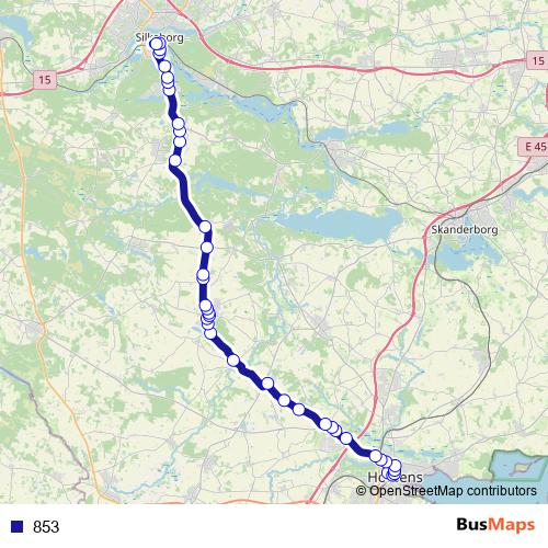 853 bus Line Map