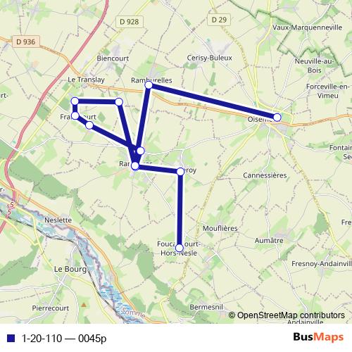 1-20-110 bus Line Map