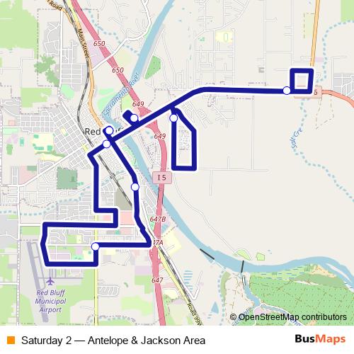 Saturday 2 bus Line Map