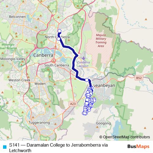 S141 bus Line Map