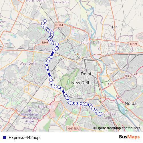 Express-442aup bus Line Map
