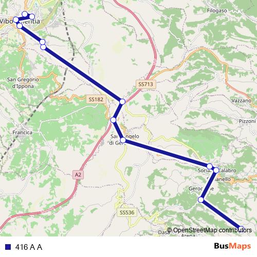 416 A A bus Line Map