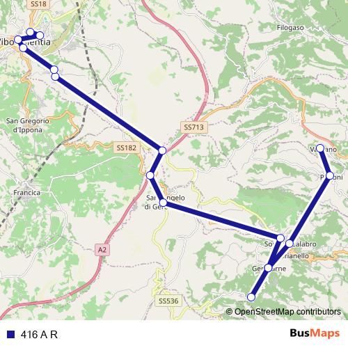 416 A R bus Line Map