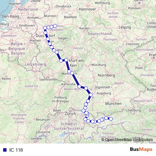 IC 118 rail Line Map