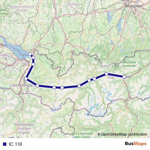 IC 118 rail Line Map