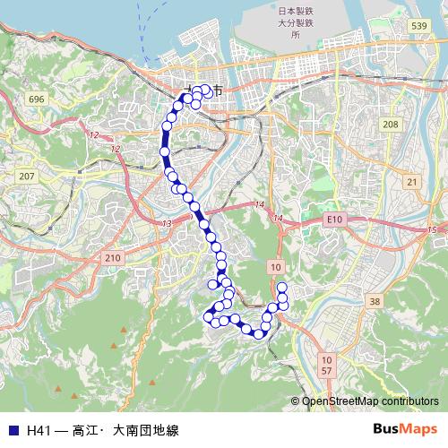 H41 bus Line Map