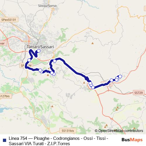 Linea 754 bus Line Map