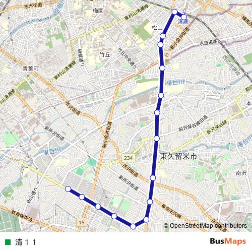 清１１ bus Line Map