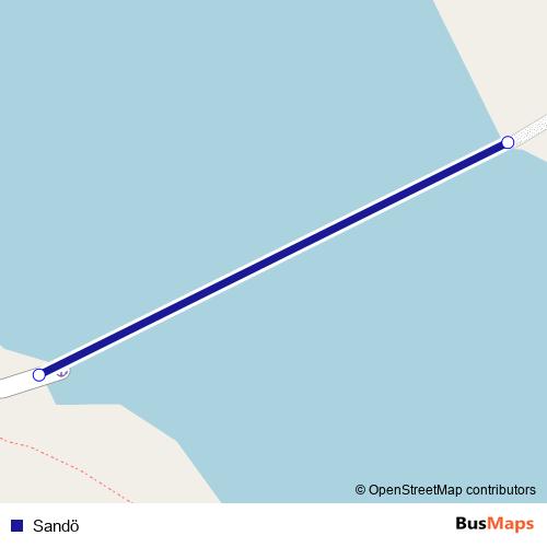 Sandö ferry Line Map