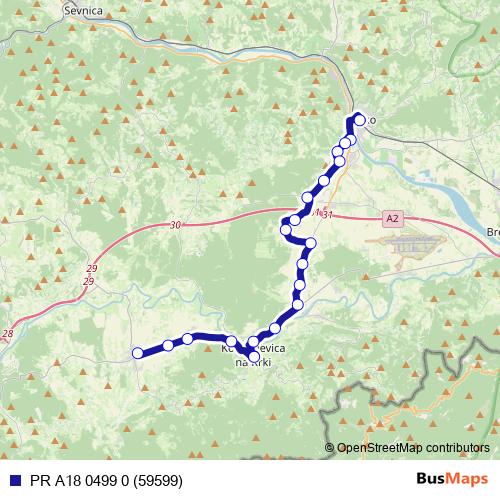 PR A18 0499 0 (59599) bus Line Map