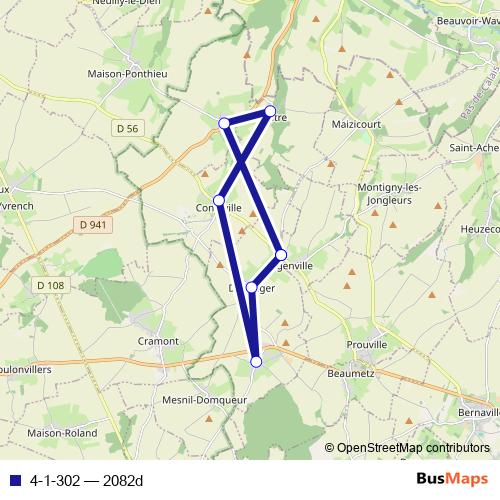 4-1-302 bus Line Map