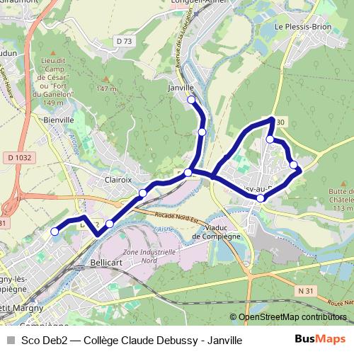 Sco Deb2 bus Line Map