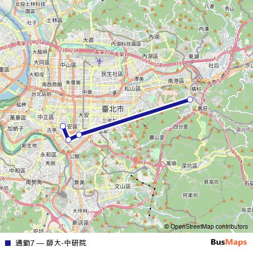 通勤7 bus Line Map