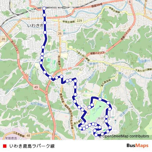 Iwaki Kashima La Park Line bus Line Map