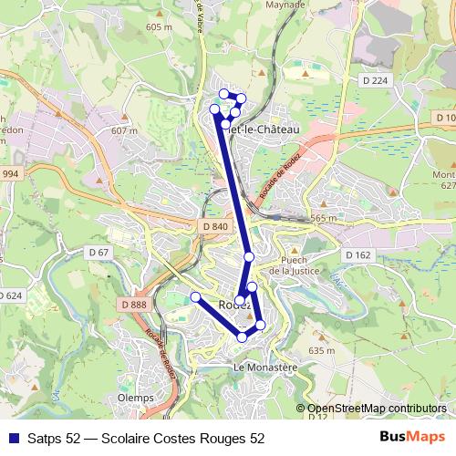 Satps 52 bus Line Map