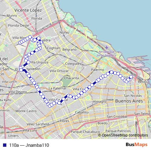 110a bus Line Map
