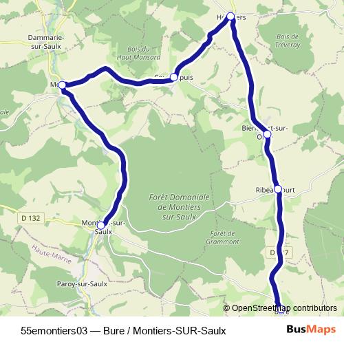 55emontiers03 bus Line Map