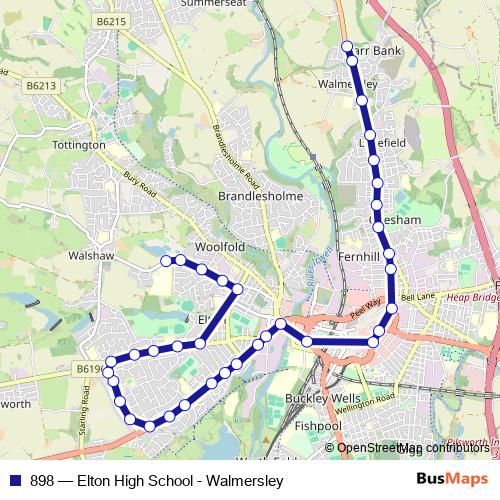 898 bus Line Map