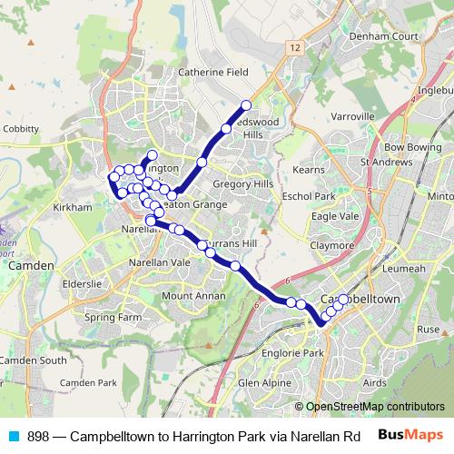 898 bus Line Map