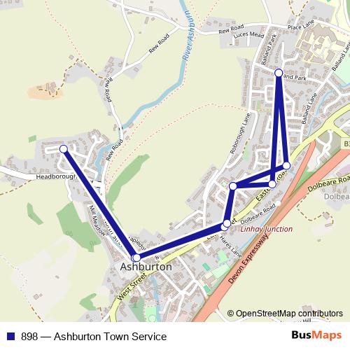 898 bus Line Map