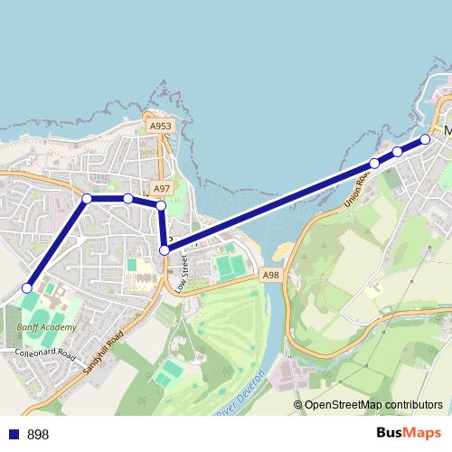 898 bus Line Map