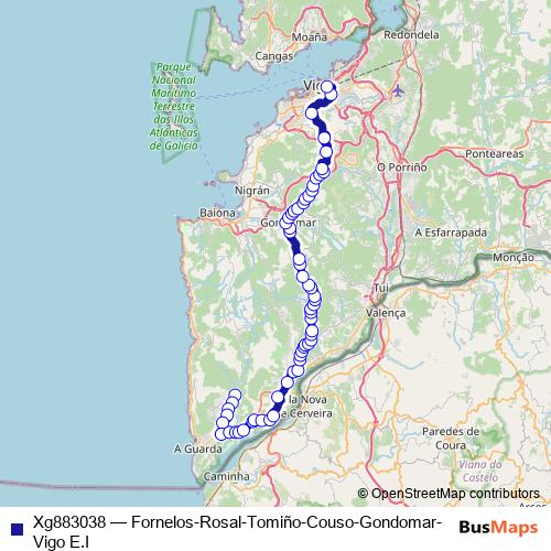 Xg883038 bus Line Map