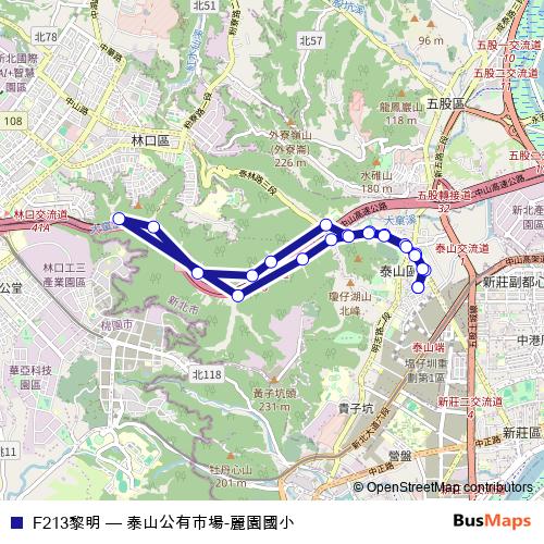 F213黎明 bus Line Map