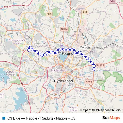 C3 Blue metro Line Map