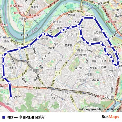 橘3 bus Line Map