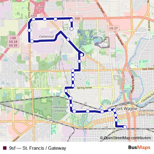 9sf bus Line Map