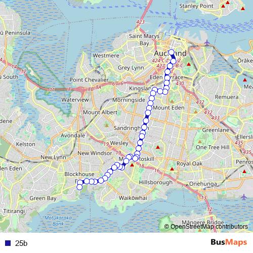 25b bus Line Map