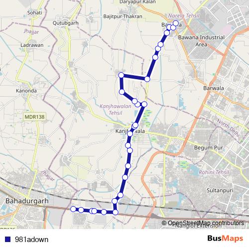 981adown bus Line Map