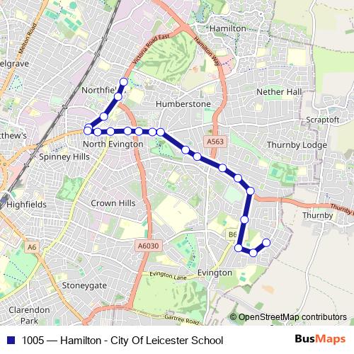 1005 bus Line Map
