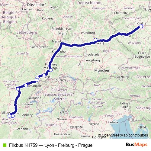 Flixbus N1759 bus Line Map