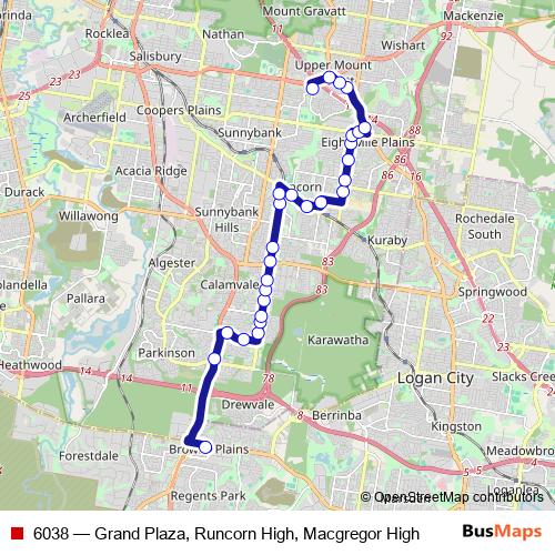 6038 bus Line Map