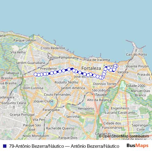79-Antônio Bezerra/Náutico bus Line Map