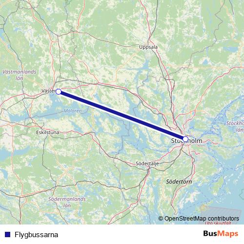 Flygbussarna bus Line Map