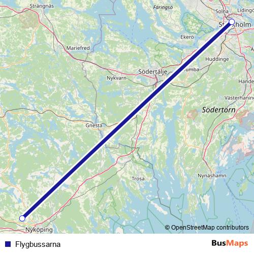 Flygbussarna bus Line Map