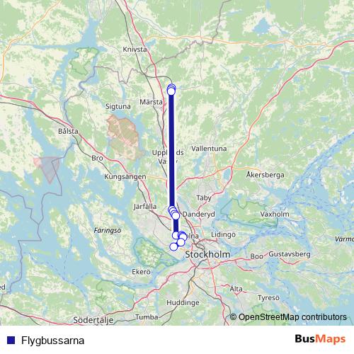 Flygbussarna bus Line Map