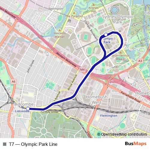 T7 rail Line Map