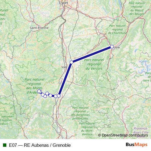 E07 bus Line Map