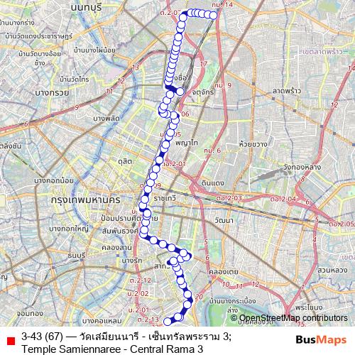 3-43 (67) bus Line Map