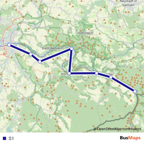 S1 bus Line Map
