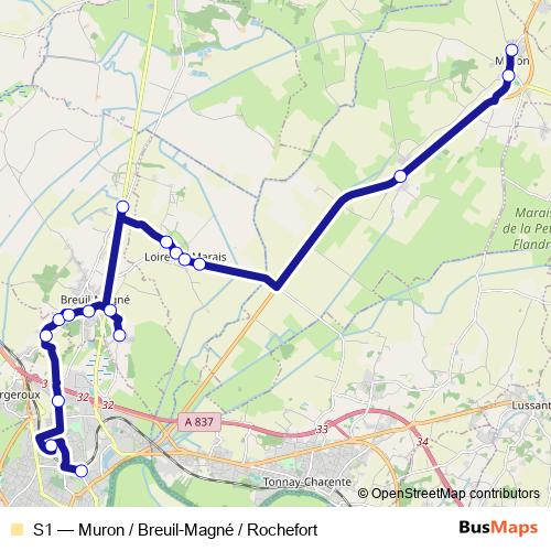 S1 bus Line Map