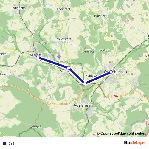 S1 bus Line Map