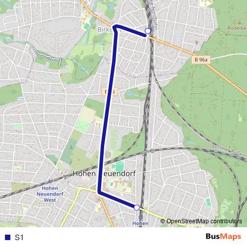 S1 bus Line Map