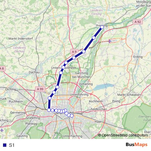 S1 bus Line Map