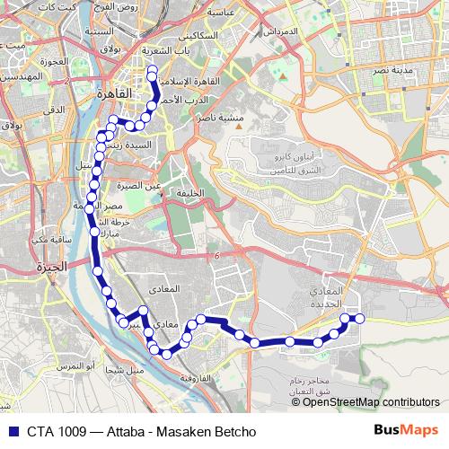 CTA 1009 bus Line Map