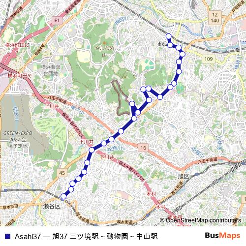 Asahi37 bus Line Map