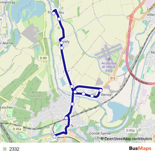 2332 bus Line Map